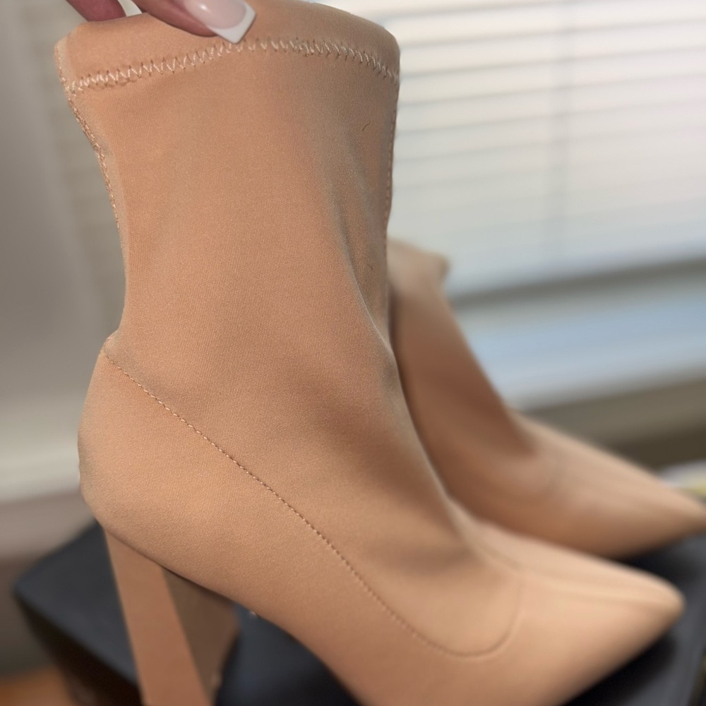 Harper Tan Heeled Ankle Boots
